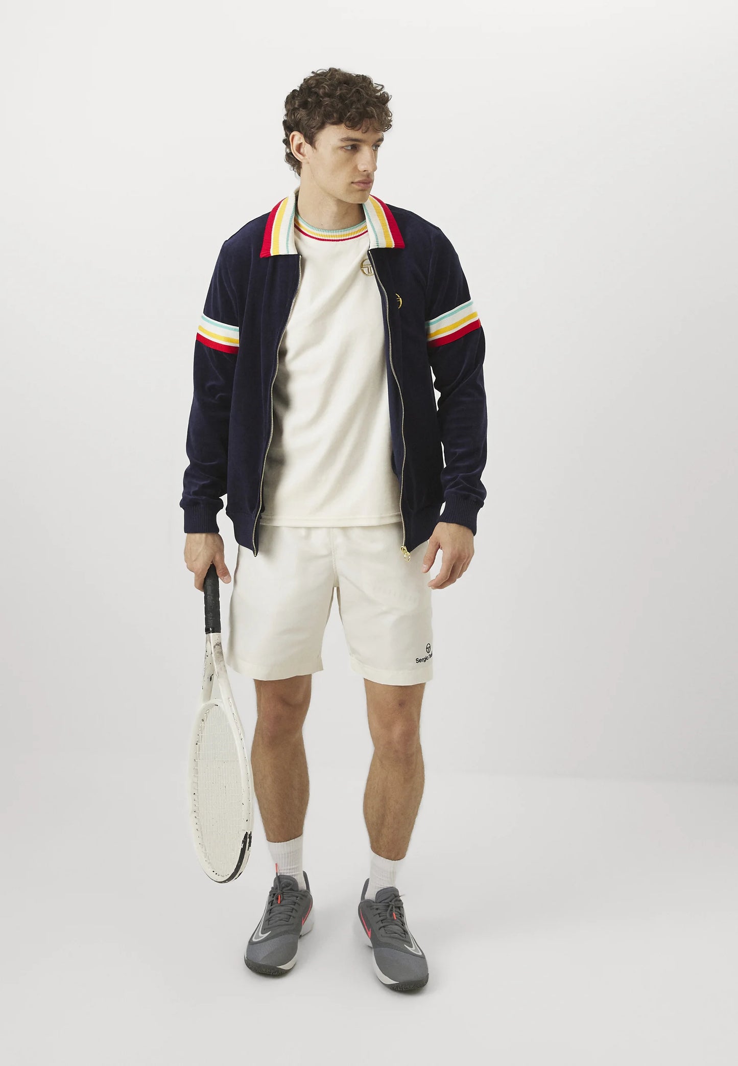 Sergio Tacchini Slice TJ Velour Track Jacket Maritime Blue/Gold