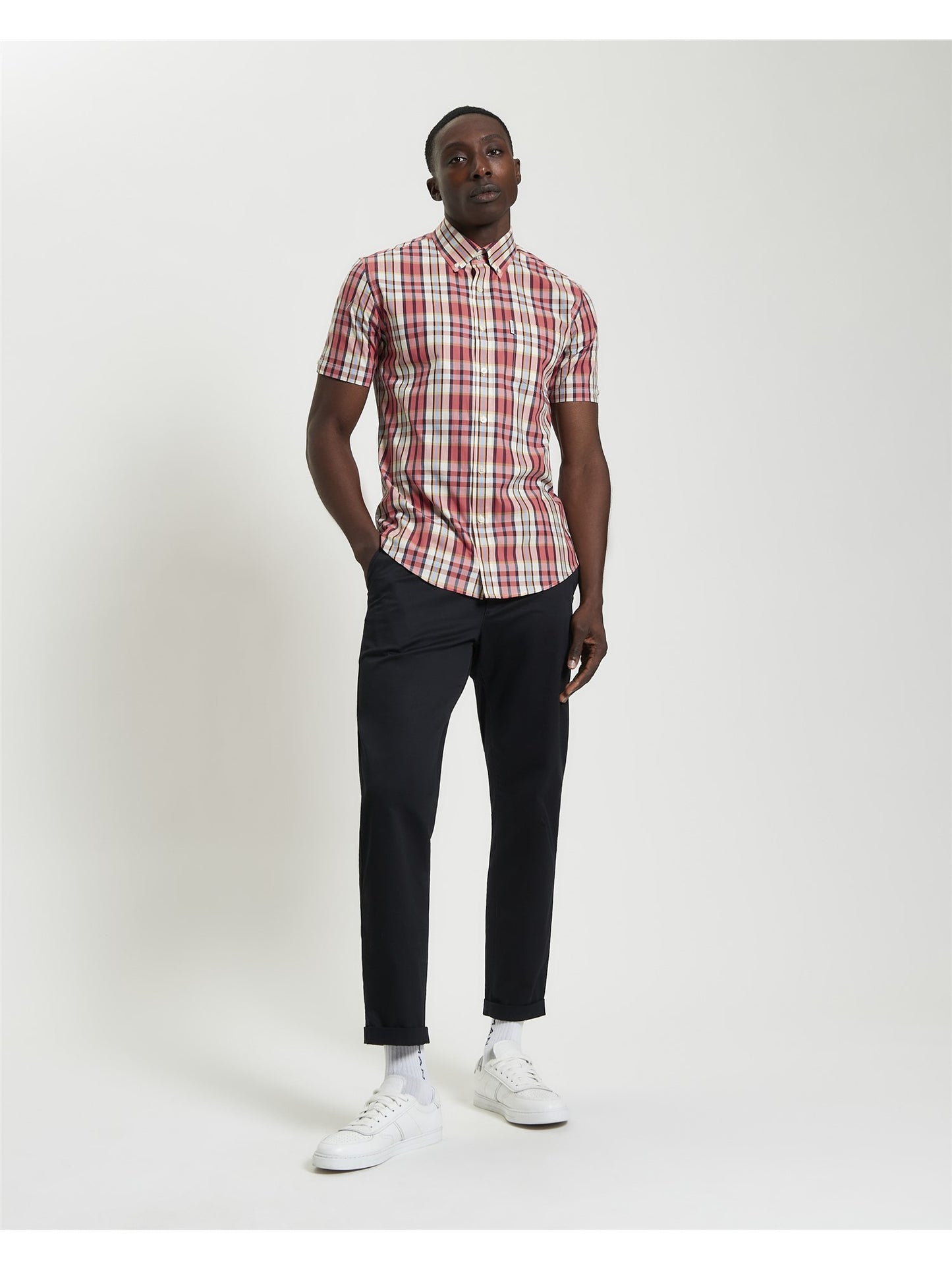 Ben Sherman Irregular Check Shirt Cerise