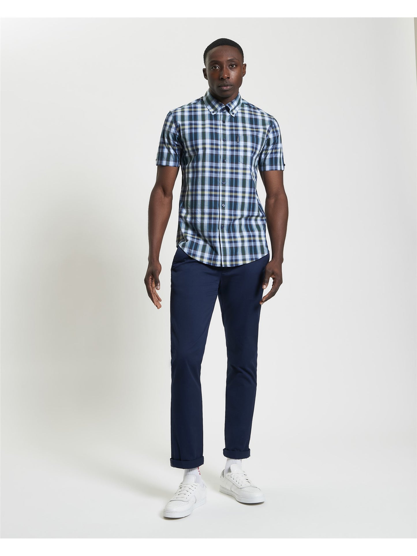 Ben Sherman Irregular Check Shirt Dark Green