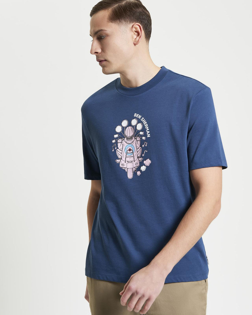 Ben Sherman Mod Scooter Graphic T-Shirt Navy