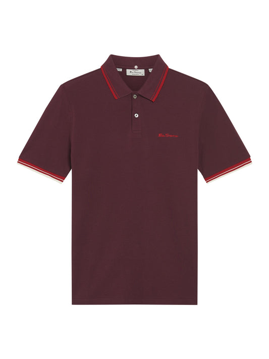 Ben Sherman Signature Pique Polo Dark Wine