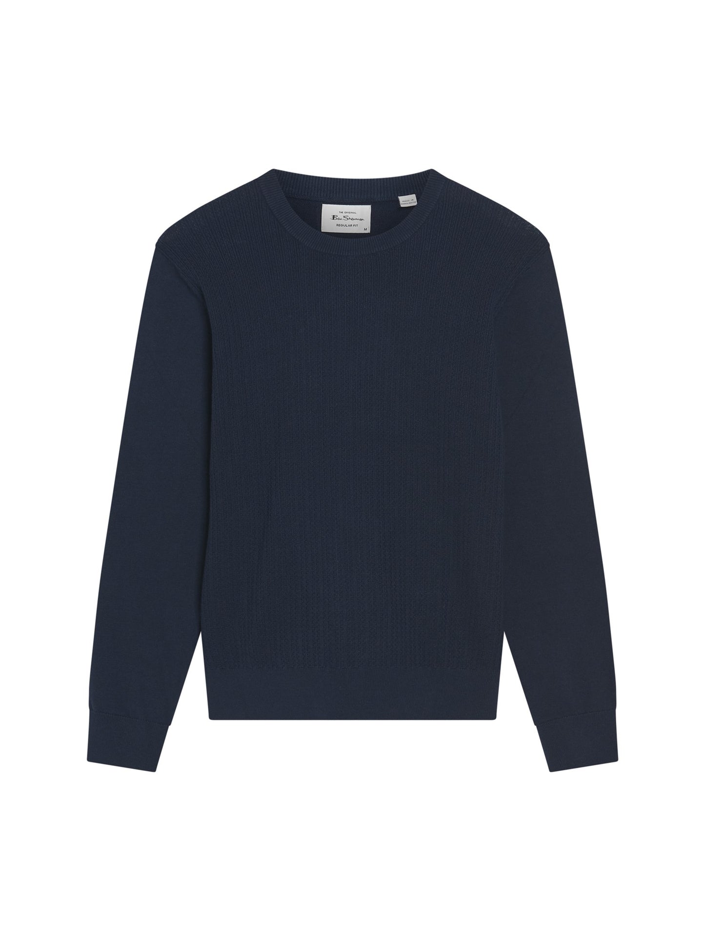 Ben Sherman Textured Front Knitted Crewneck Dark Navy