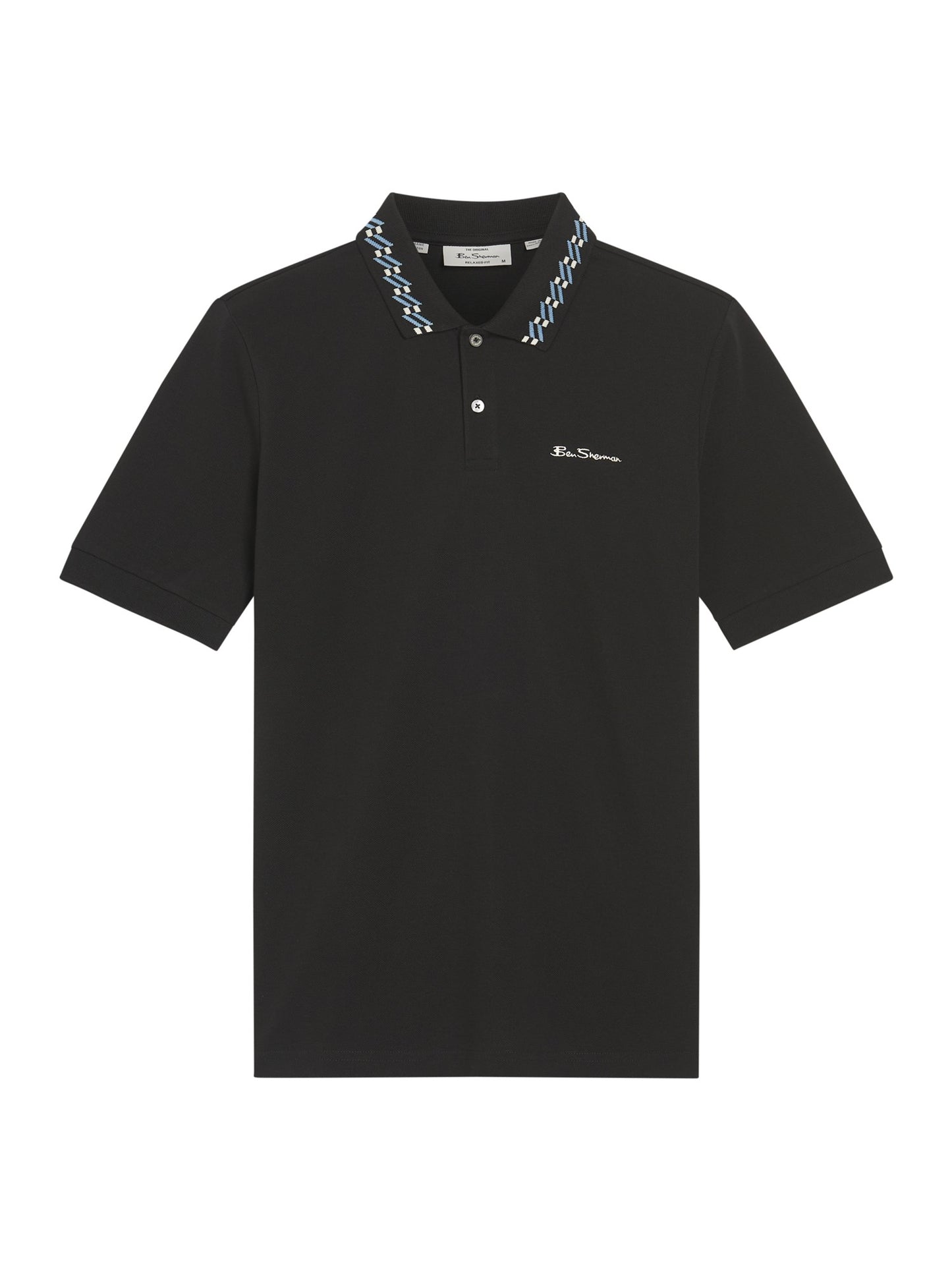 Ben Sherman Collar Interest Polo Shirt Black