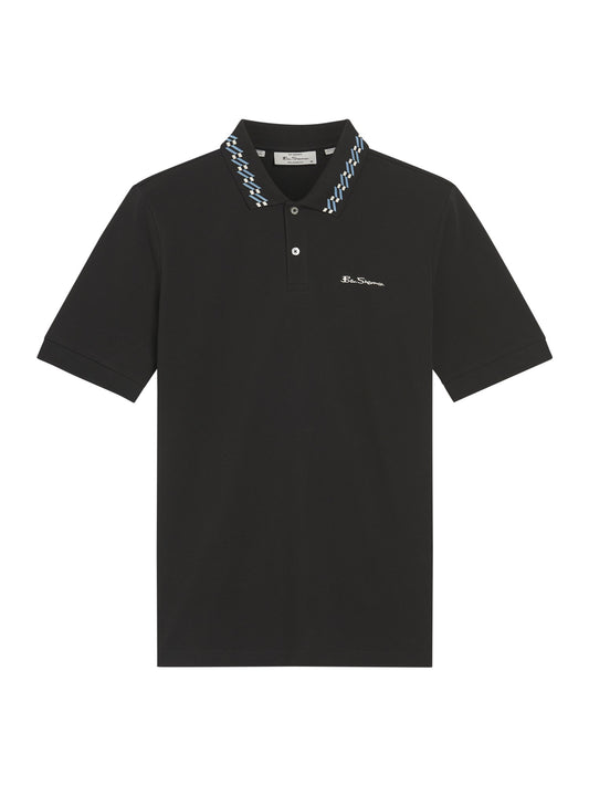 Ben Sherman Collar Interest Polo Shirt Black
