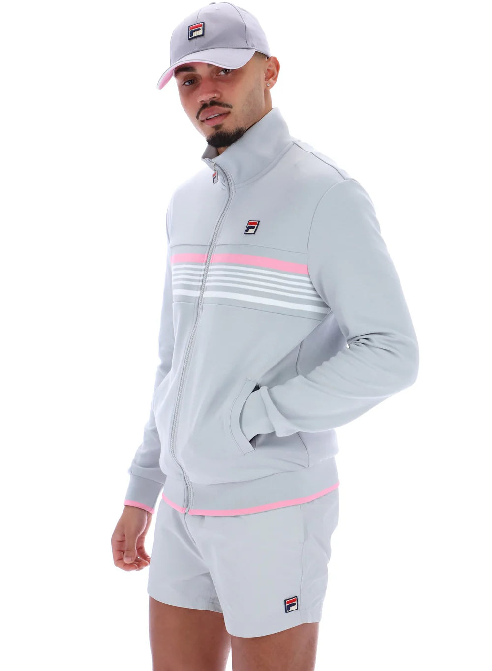 FILA Vasco Track Jacket Jacquard Tape High Rise/Prism Pink/White