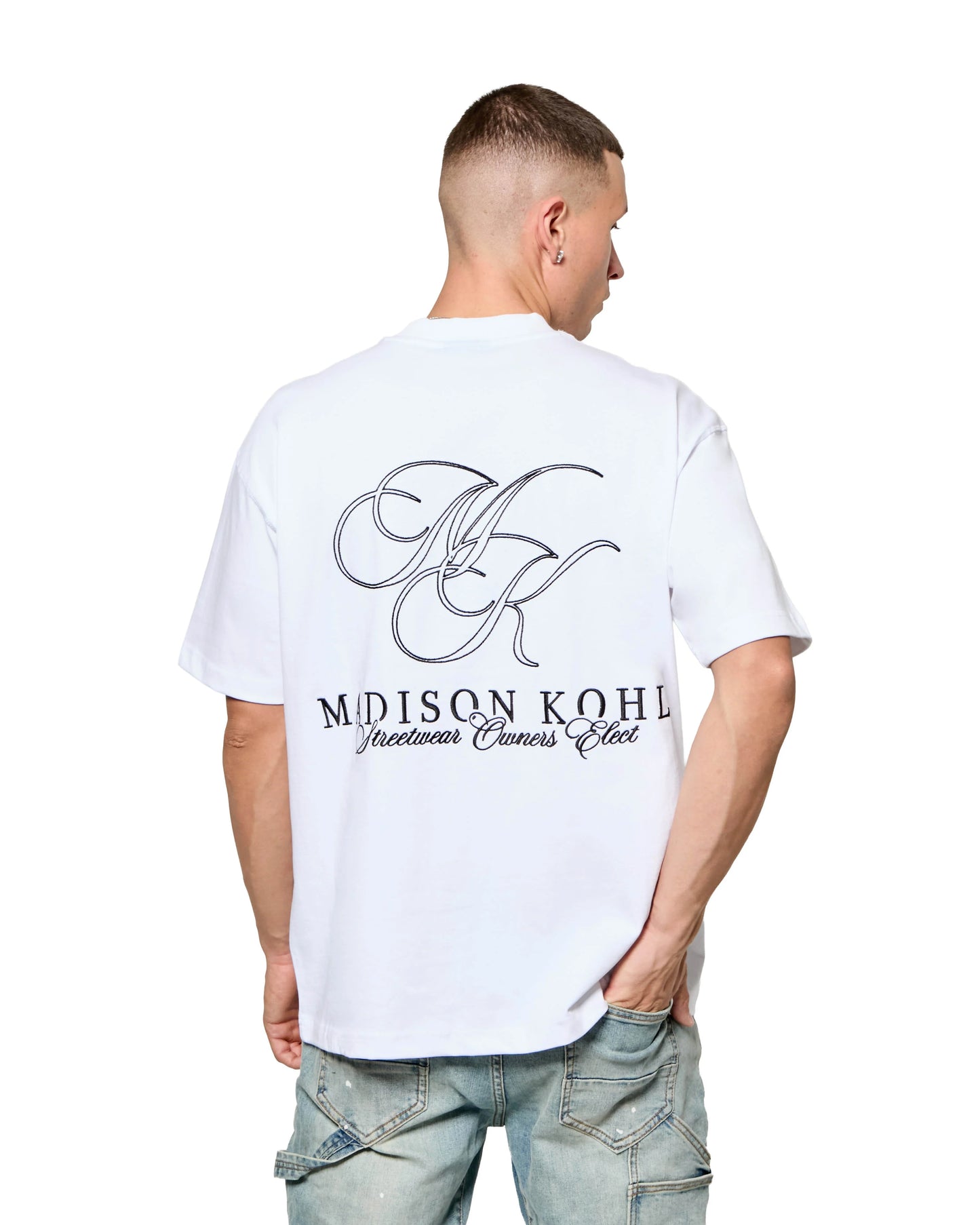 Madison Kohl Monogram Relaxed T-Shirt White
