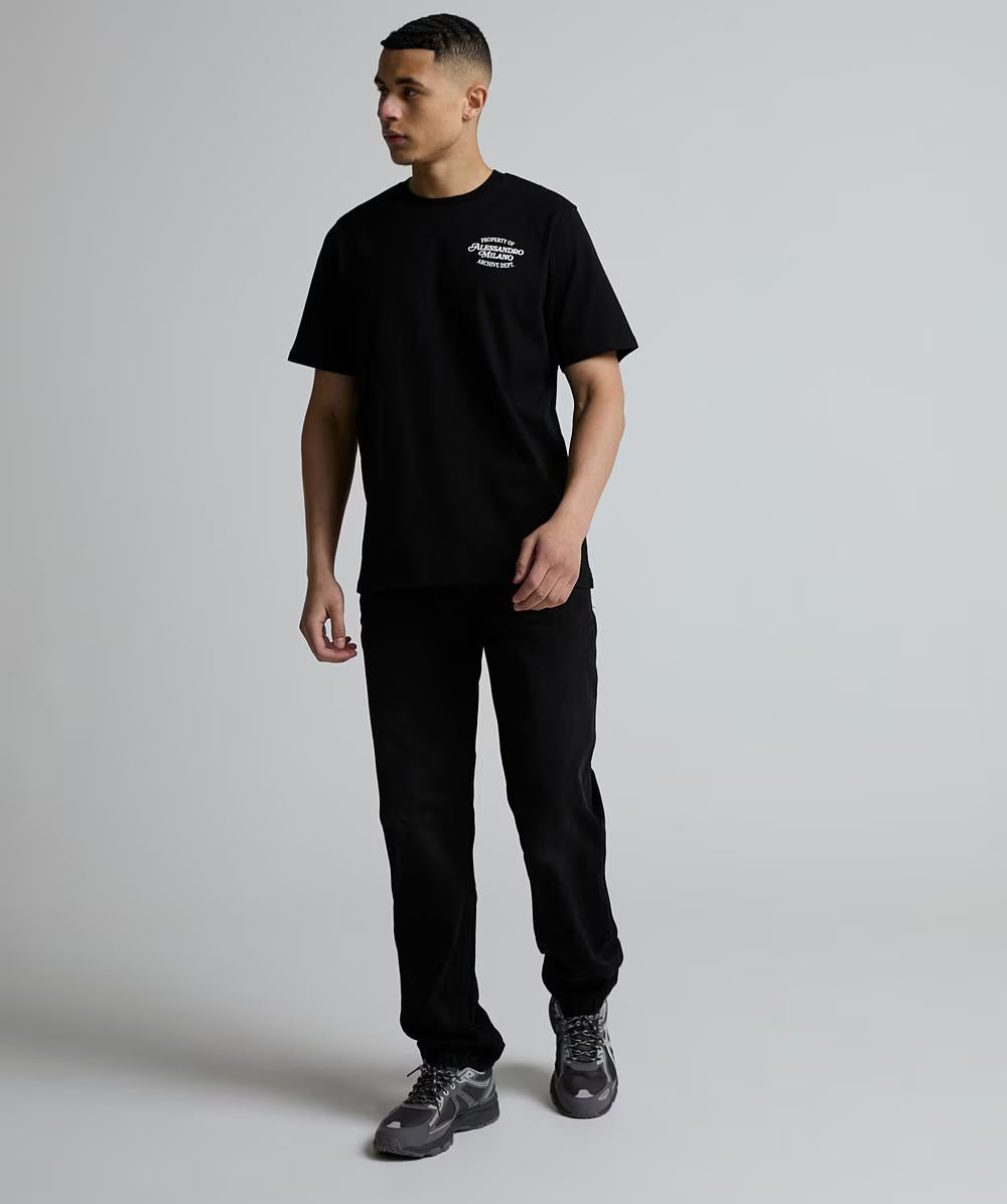 Alessandro Zavetti Lazio Loose Fit Denim Jeans Washed Black