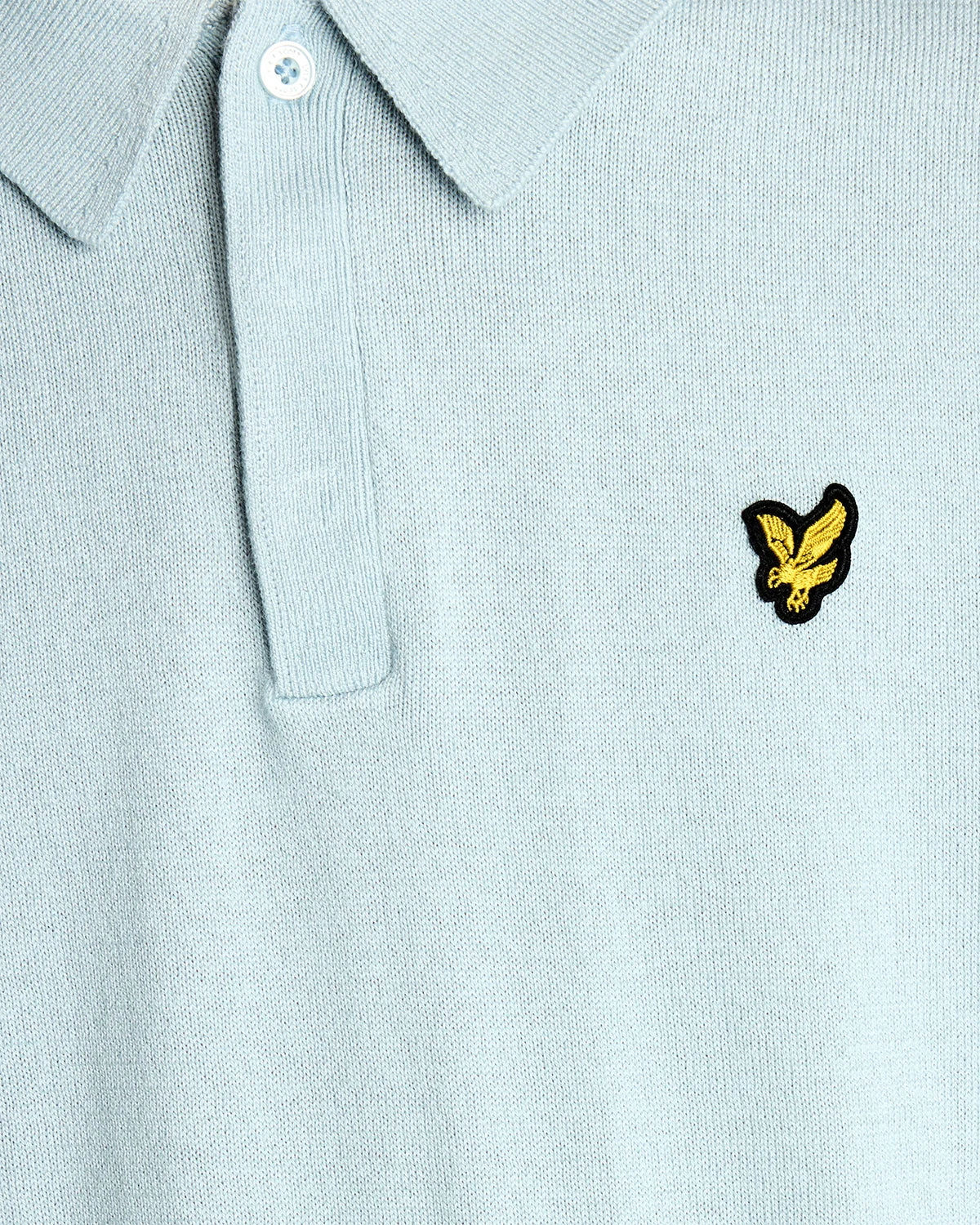 Lyle & Scott Cotton Knitted Polo Shirt Opal Blue