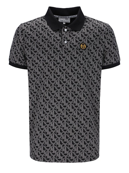 Sergio Tacchini Wilmer Monogram Polo Shirt Black/Charcoal