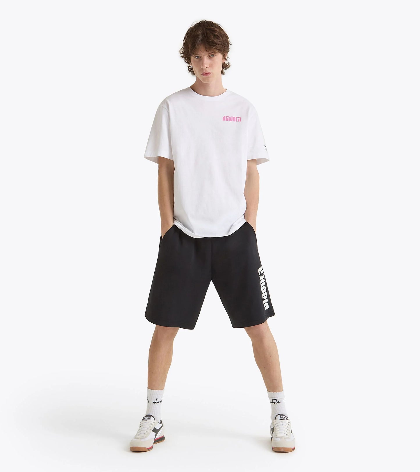 Diadora SS Athletic Logo SL T-Shirt Optical White