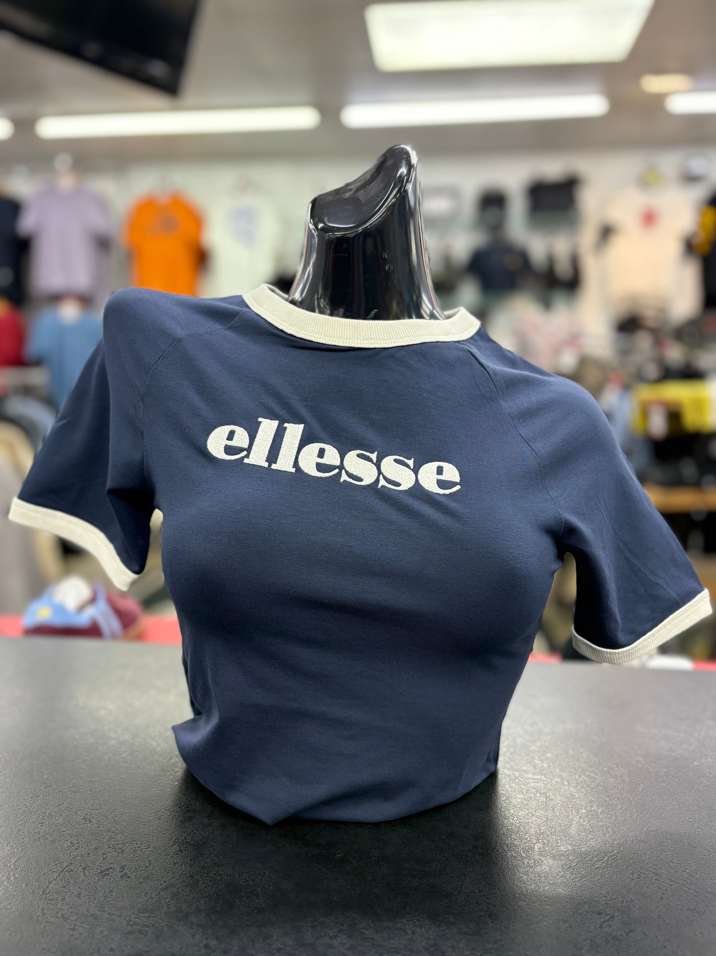 Ellesse Ladies Albenga T-Shirt Dark Blue/Off White