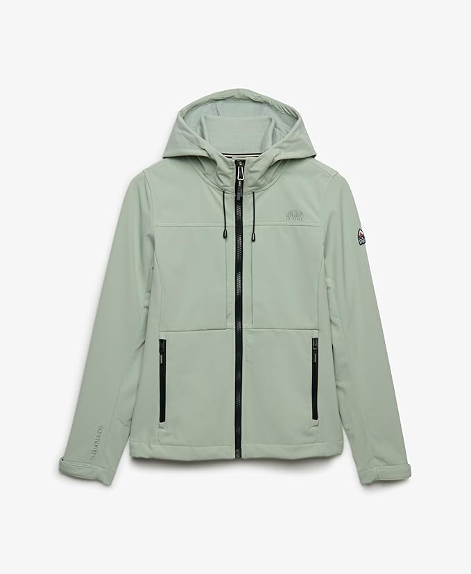 Superdry Ladies Hooded Classic Trekker Jacket Aqua Grey