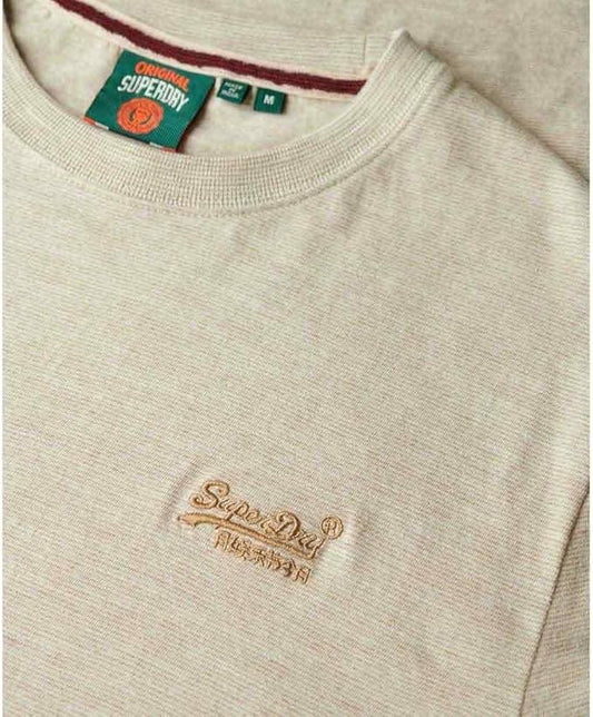 Superdry Essential Logo Embroidered T-Shirt Surplus Neutral Beige Feeder