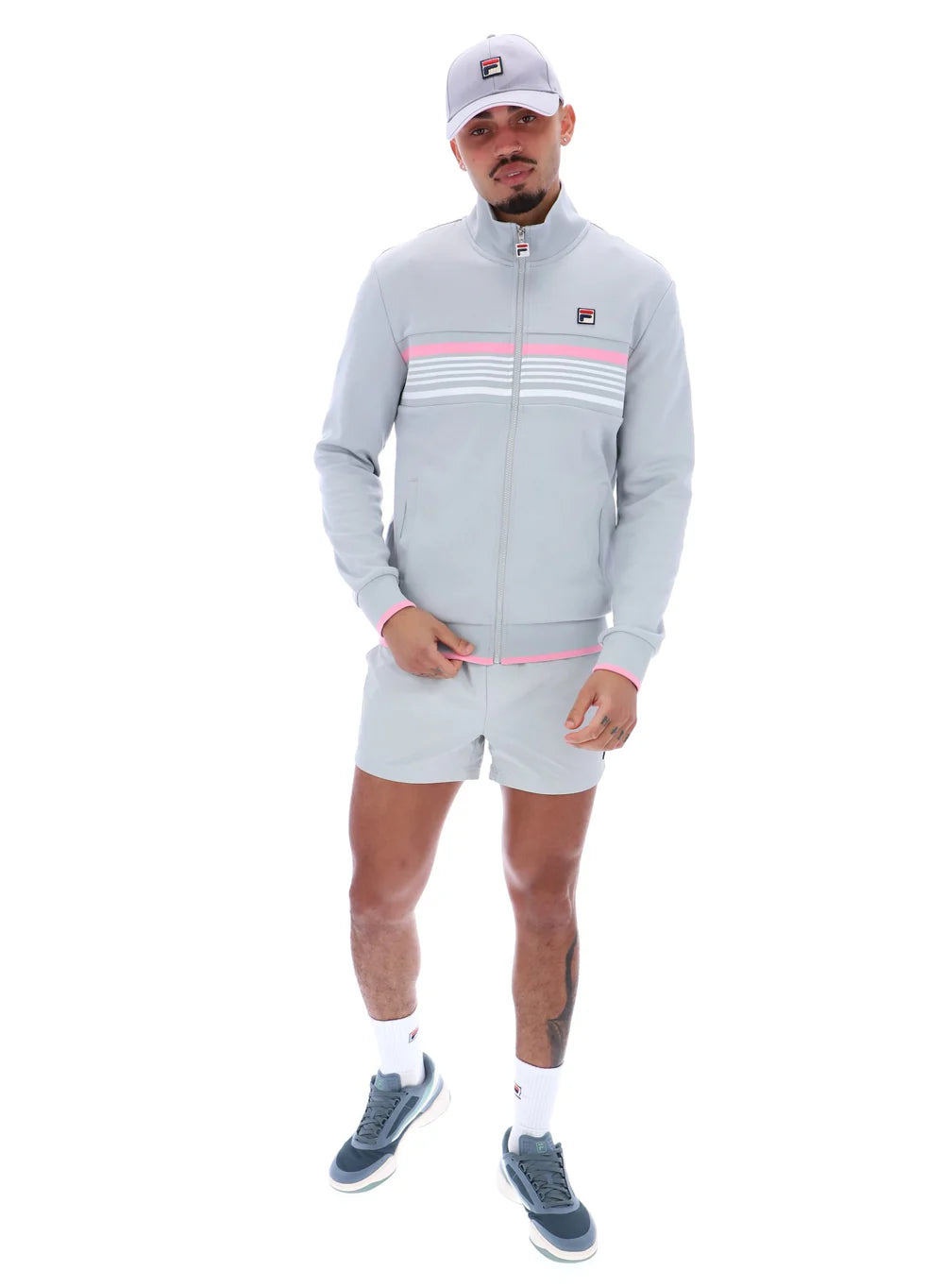 FILA Vasco Track Jacket Jacquard Tape High Rise/Prism Pink/White