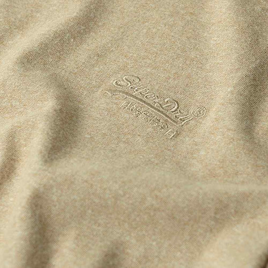 Superdry Essential Logo Embroidered T-Shirt Tan Brown Fleck Marl