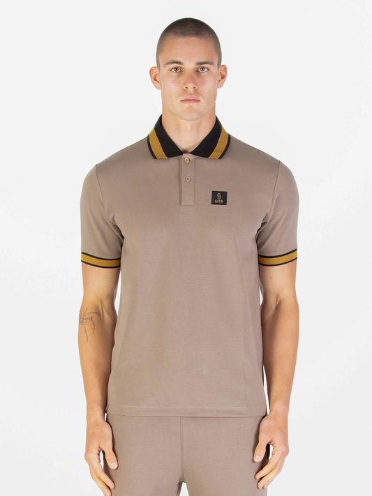 Luke 1977 Makati Honeycomb Textured Polo Shirt Hardnut Black Gold