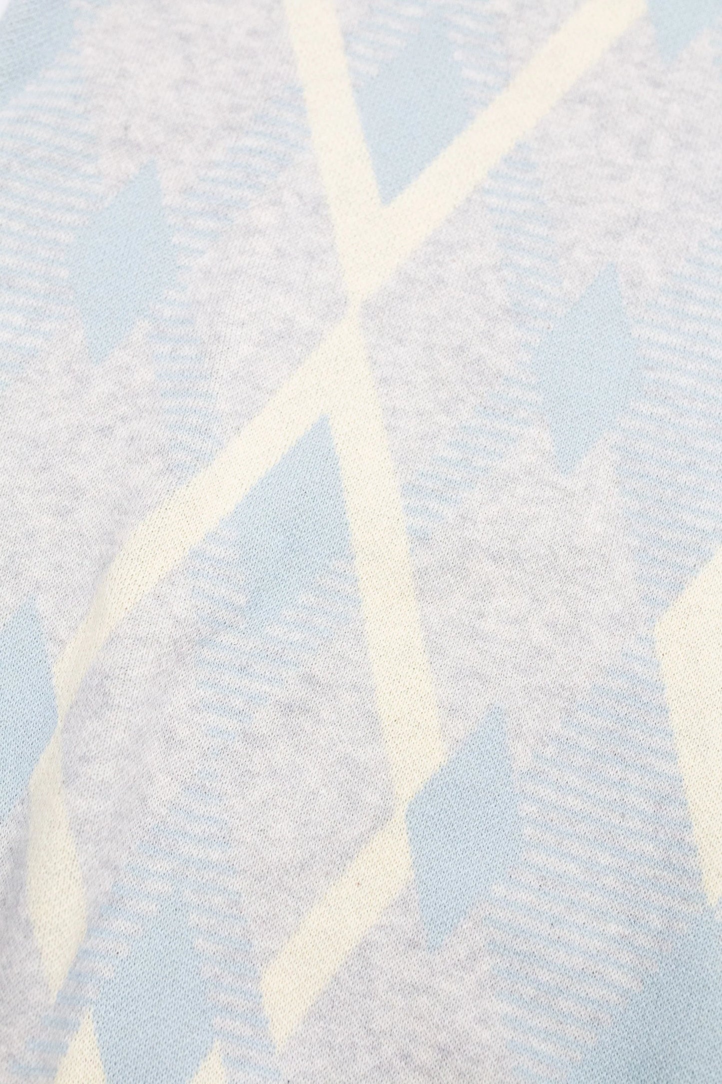 Lyle & Scott Cotton Argyle V Neck Jumper Light Grey Marl/Opal Blue