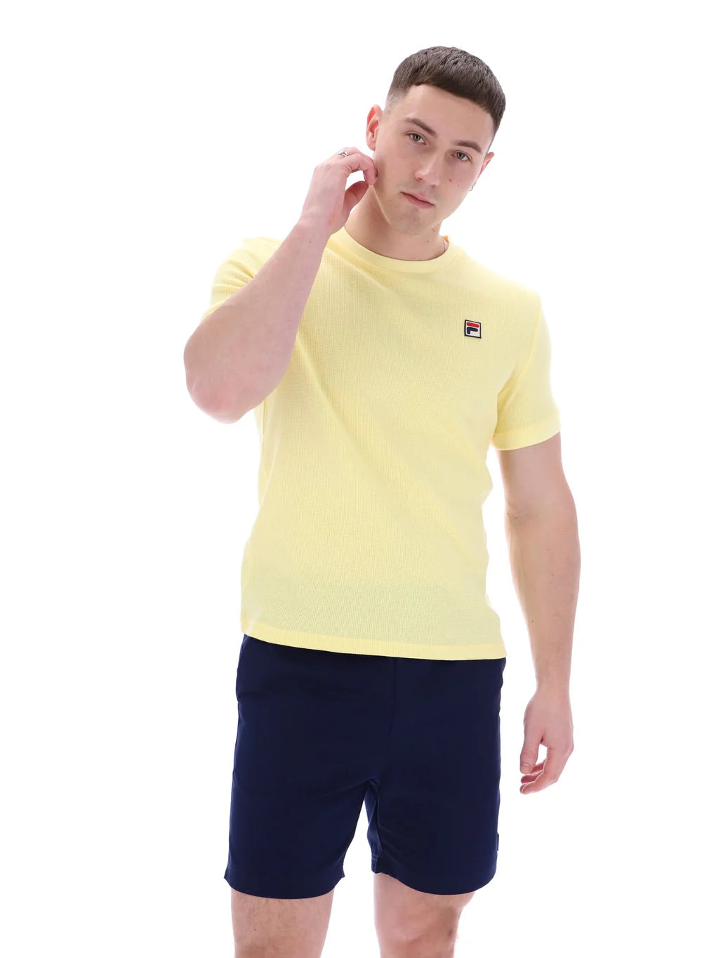 FILA Ash Micro Waffle Ringer T-Shirt Popcorn