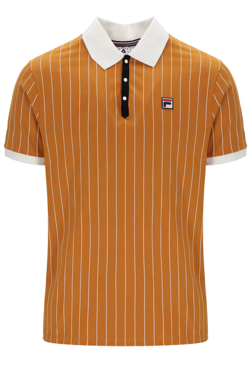 FILA BB1 Classic Vintage Striped Polo Shirt Pumpkin Spice/Gardenia/Black