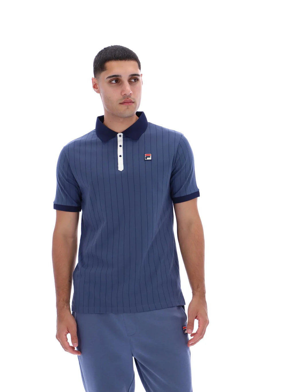 FILA BB1 Classic Vintage Striped Polo Shirt Vintage Indigo/Gardenia/Navy