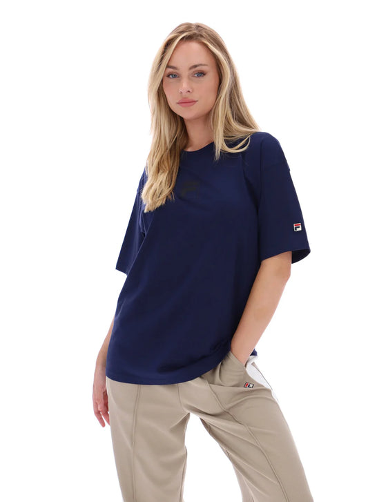 Fila Ladies Cinzia Boyfriend Style T-Shirt Navy