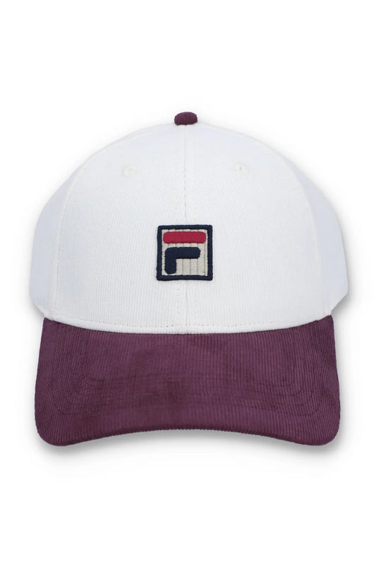 FILA Clarke Courdoroy Colour Block Baseball Cap Gardenia/Fig