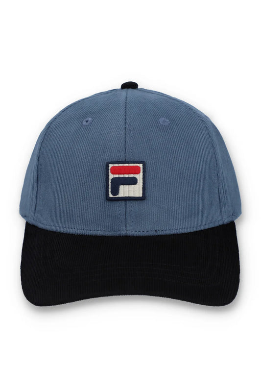 FILA Clarke Courdoroy Colour Block Baseball Cap Vintage Indigo/Black