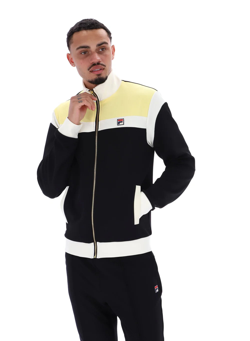 FILA Cruz Colour Blocked Archive Track Jacket Black