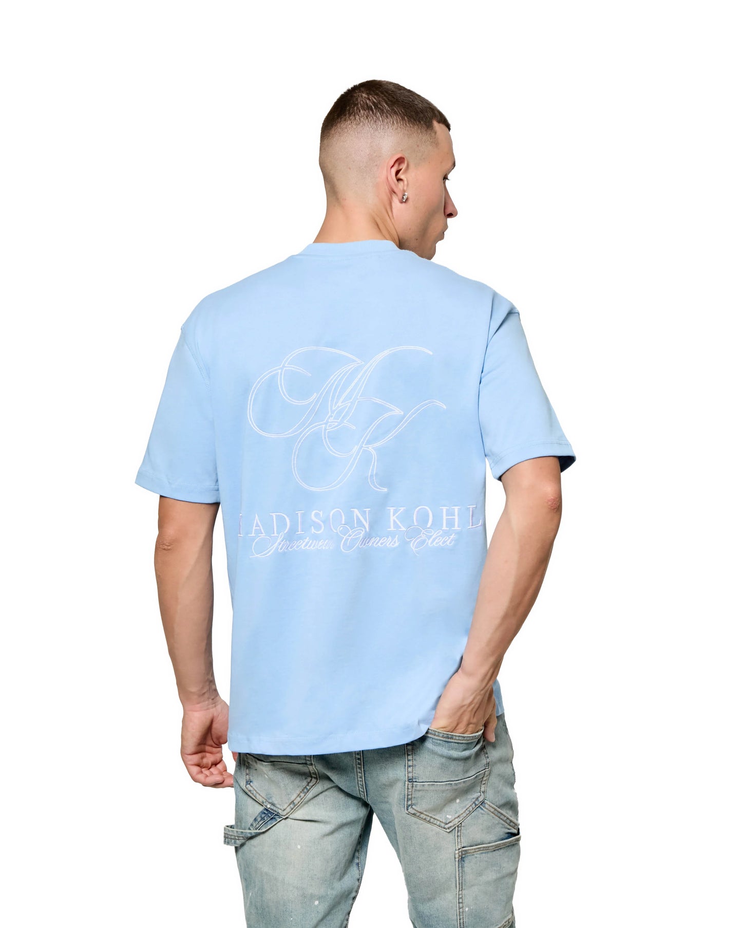 Madison Kohl Monogram Relaxed T-Shirt Placid Blue