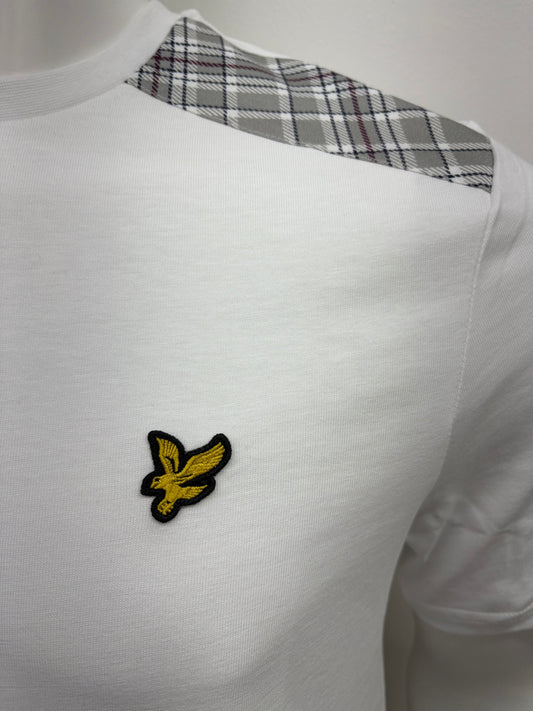 Lyle & Scott Check Panelled T-Shirt White