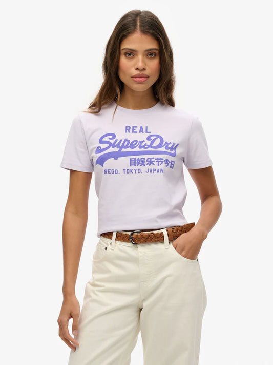 Superdry Ladies VL Neon Slim T-Shirt Soft Purple
