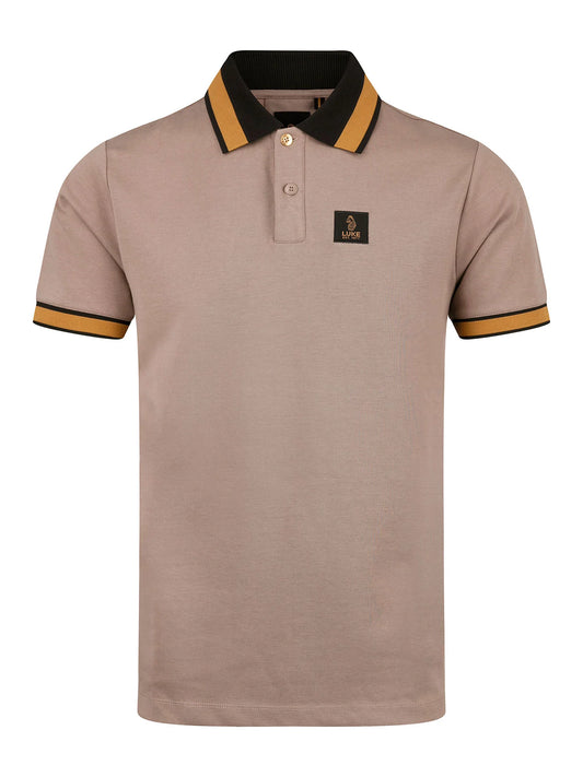 Luke 1977 Makati Honeycomb Textured Polo Shirt Hardnut Black Gold