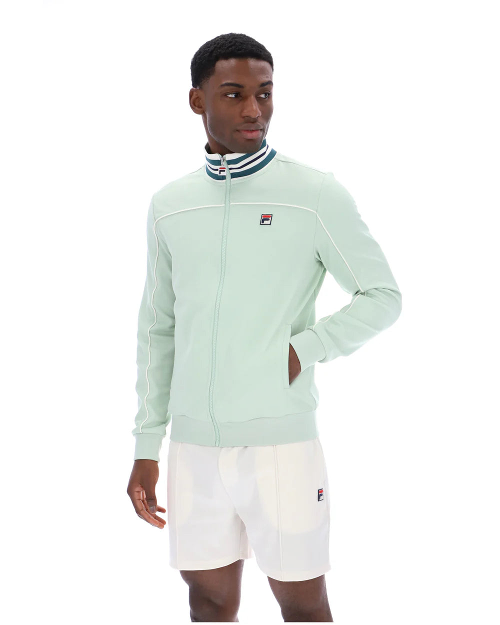 FILA Vintage Federico Tipped Track Jacket Surf Spray