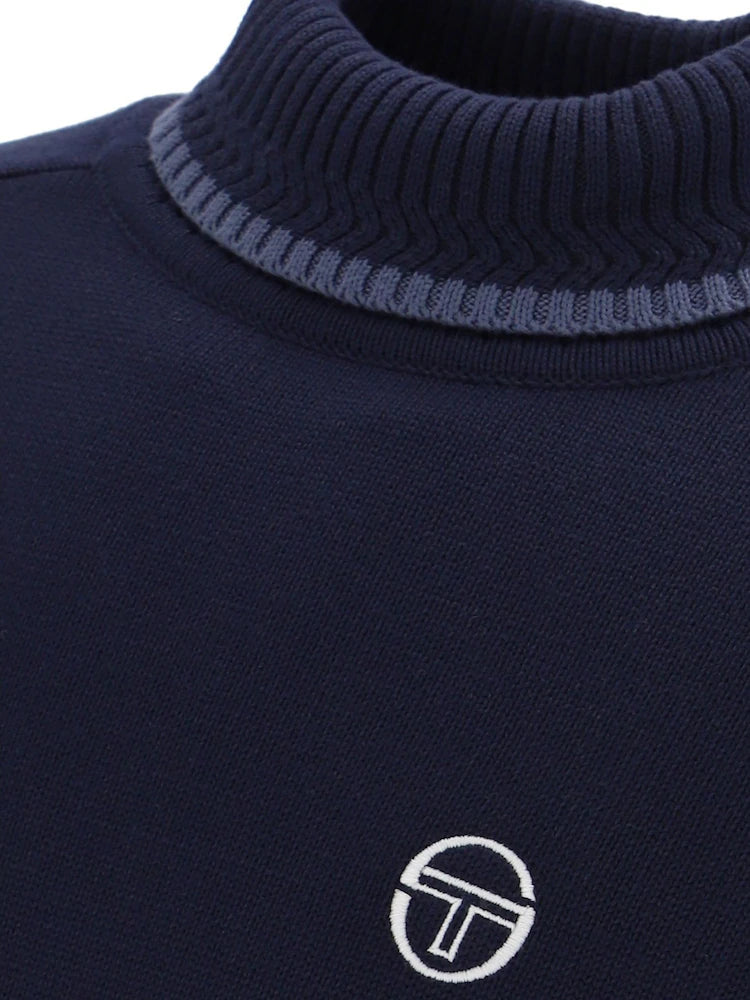 Sergio Tacchini Caruso Roll Neck Knitted Top Maritime Blue