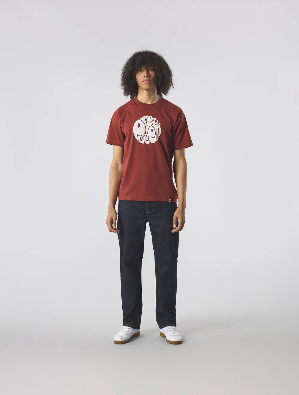 Pretty Green Gillespie T-Shirt Dark Burgundy