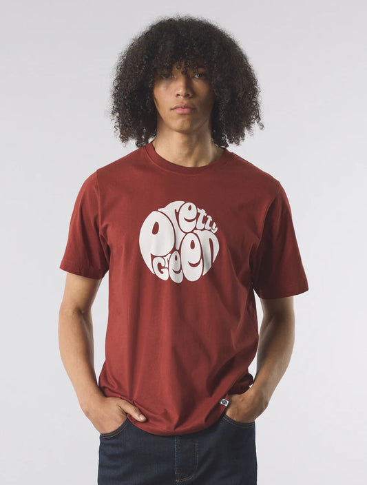 Pretty Green Gillespie T-Shirt Dark Burgundy