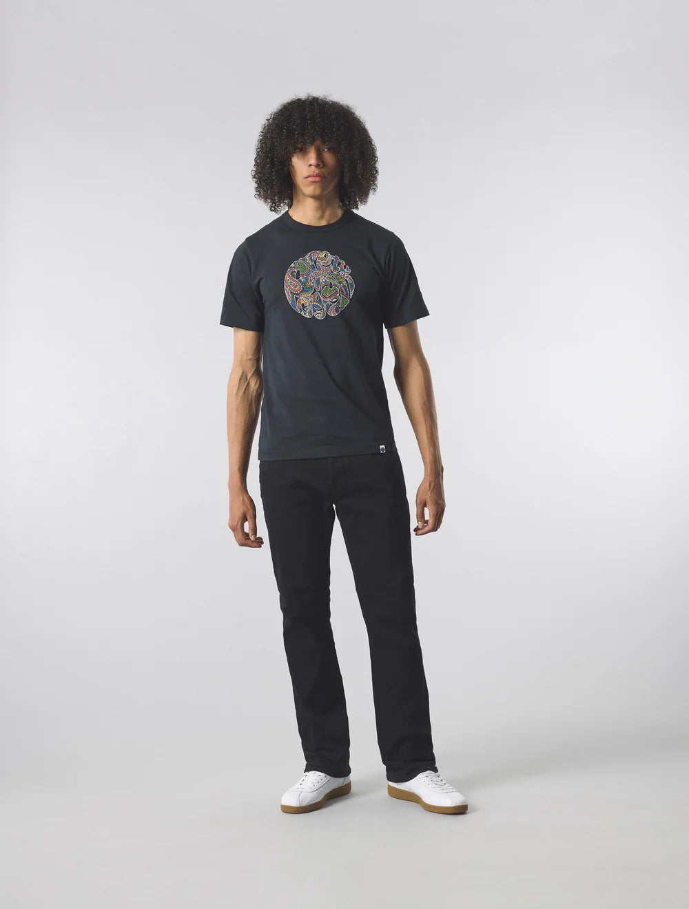 Pretty Green House Paisley Logo T-Shirt Black