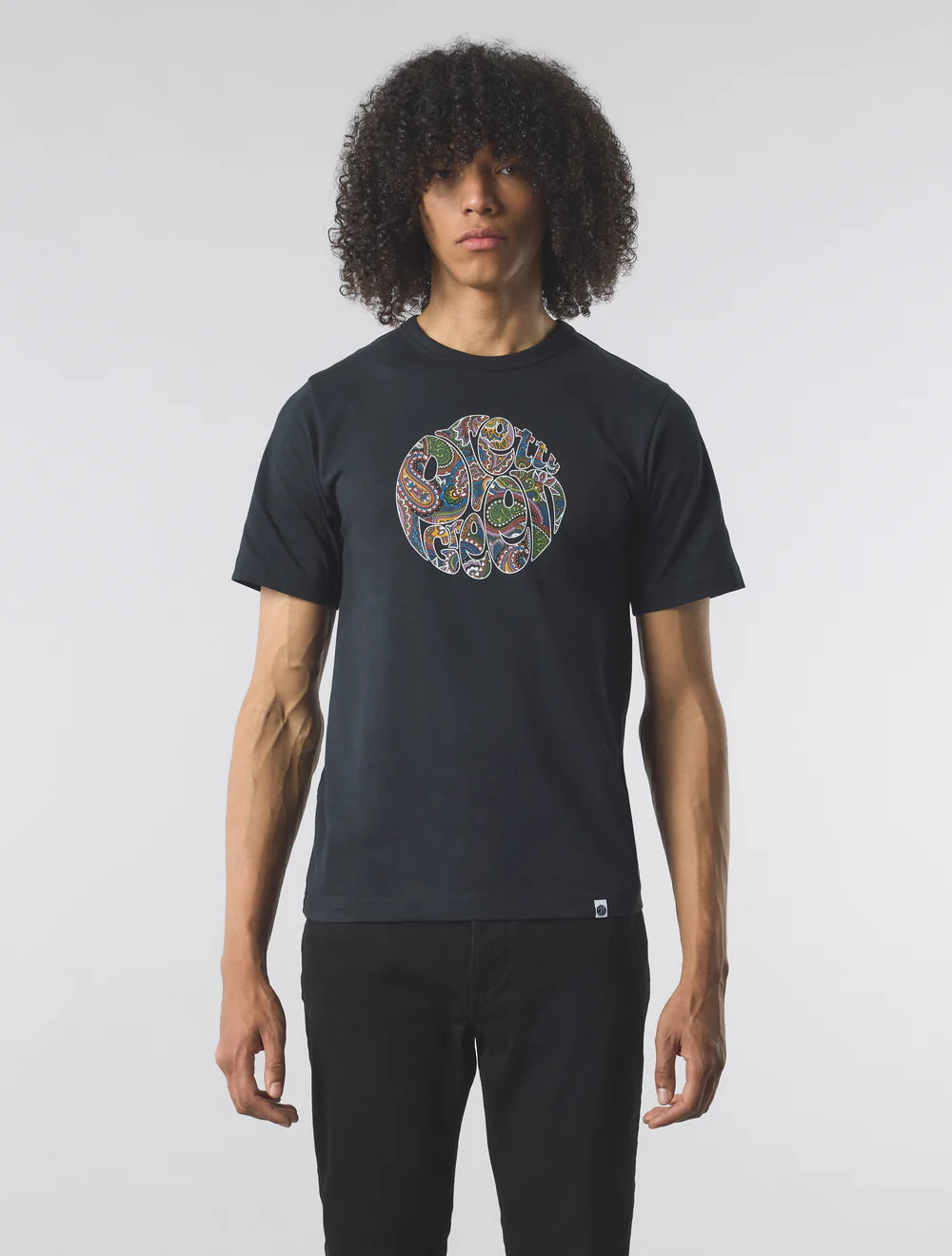 Pretty Green House Paisley Logo T-Shirt Black