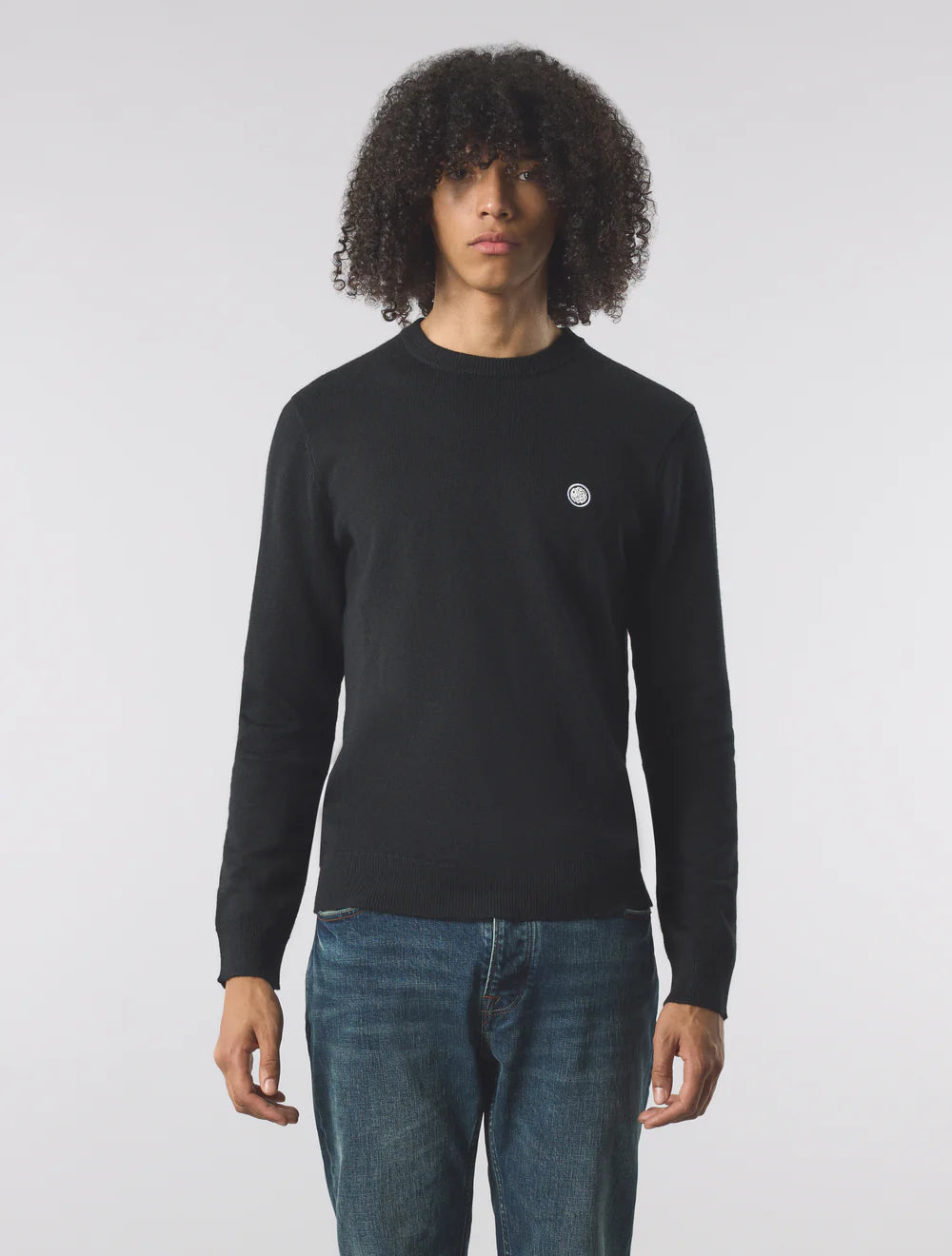 Pretty Green Merino Blend Crew Sweatshirt Black