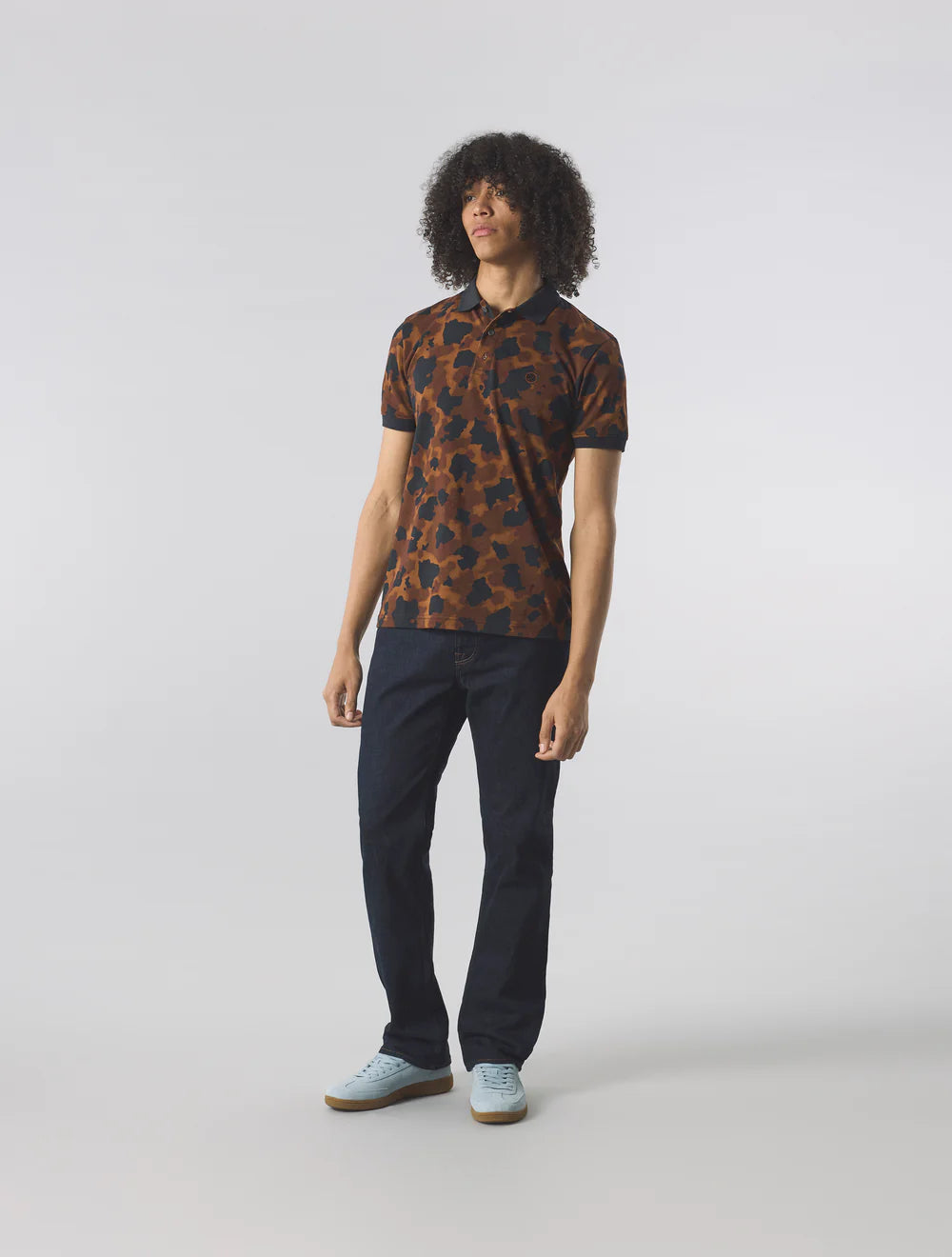 Pretty Green Brindle Polo Shirt Brown