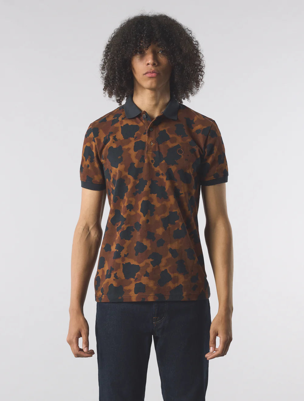 Pretty Green Brindle Polo Shirt Brown