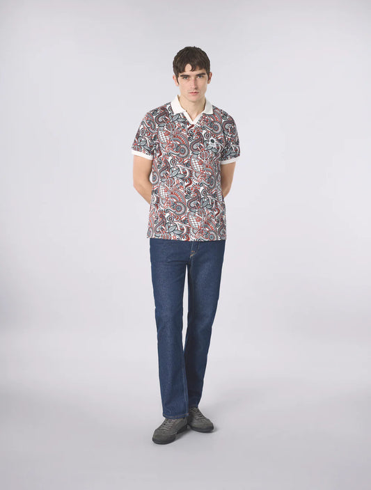 Pretty Green Resonance Printed Polo Shirt Multi