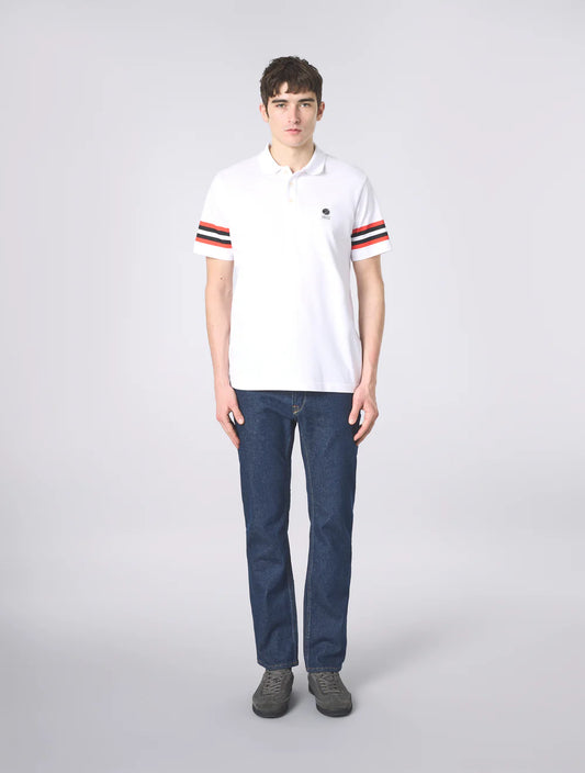 Pretty Green Stratosphere Sleeve Stripe Polo Shirt White