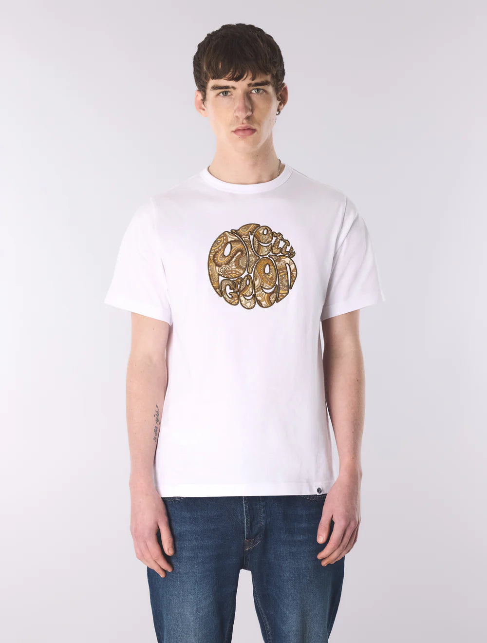 Pretty Green Hermosa Paisley Logo T-Shirt White