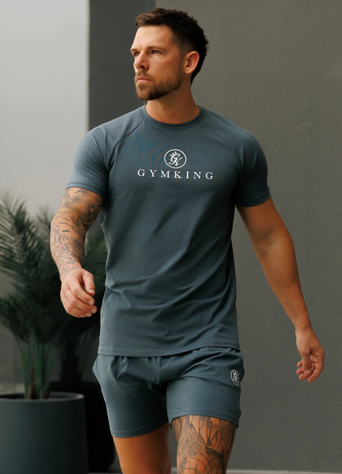 Gym King Pro Logo V2 T-Shirt Slate Grey