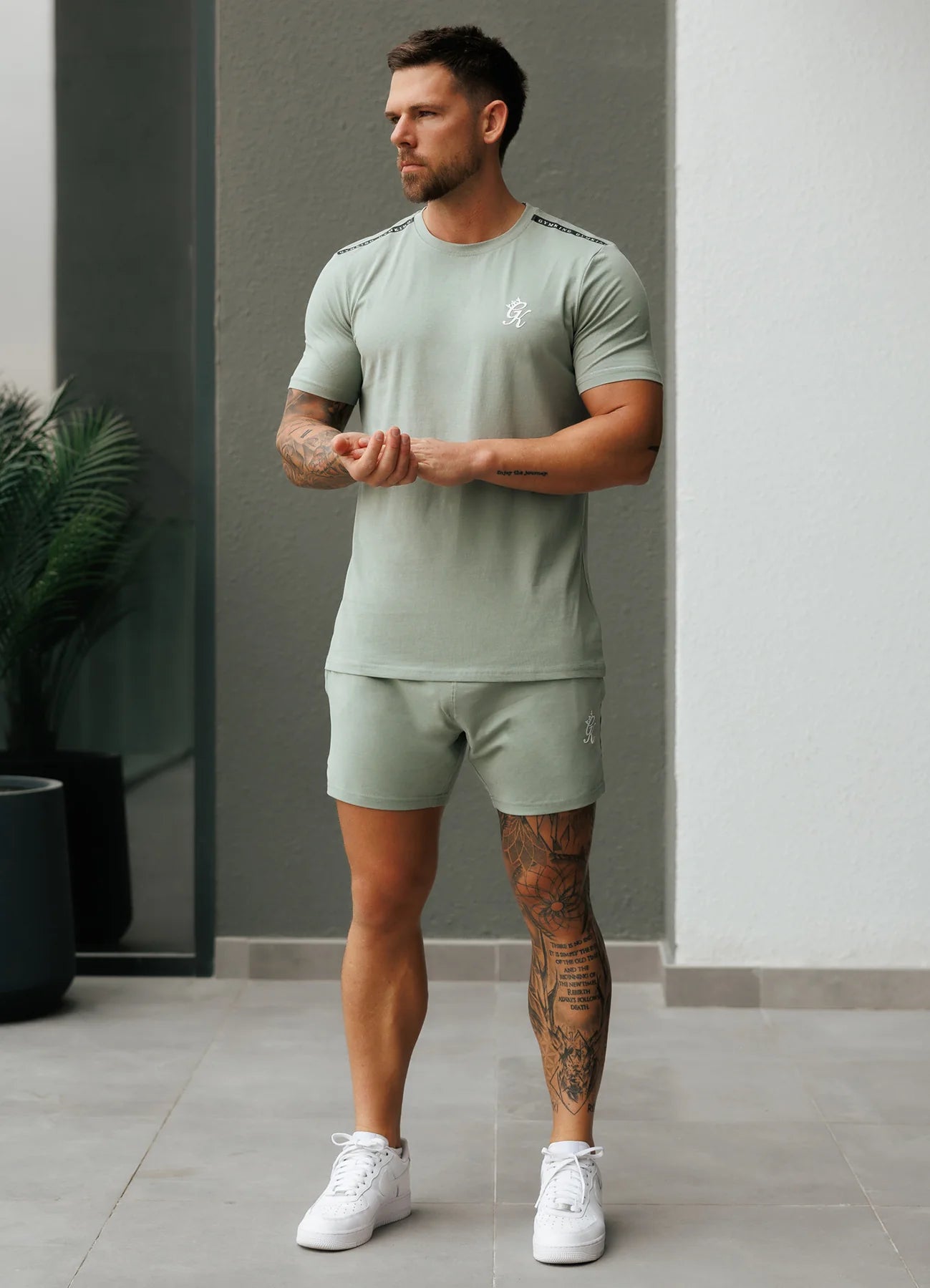 Gym King Taped Jersey Short Frosted Sage