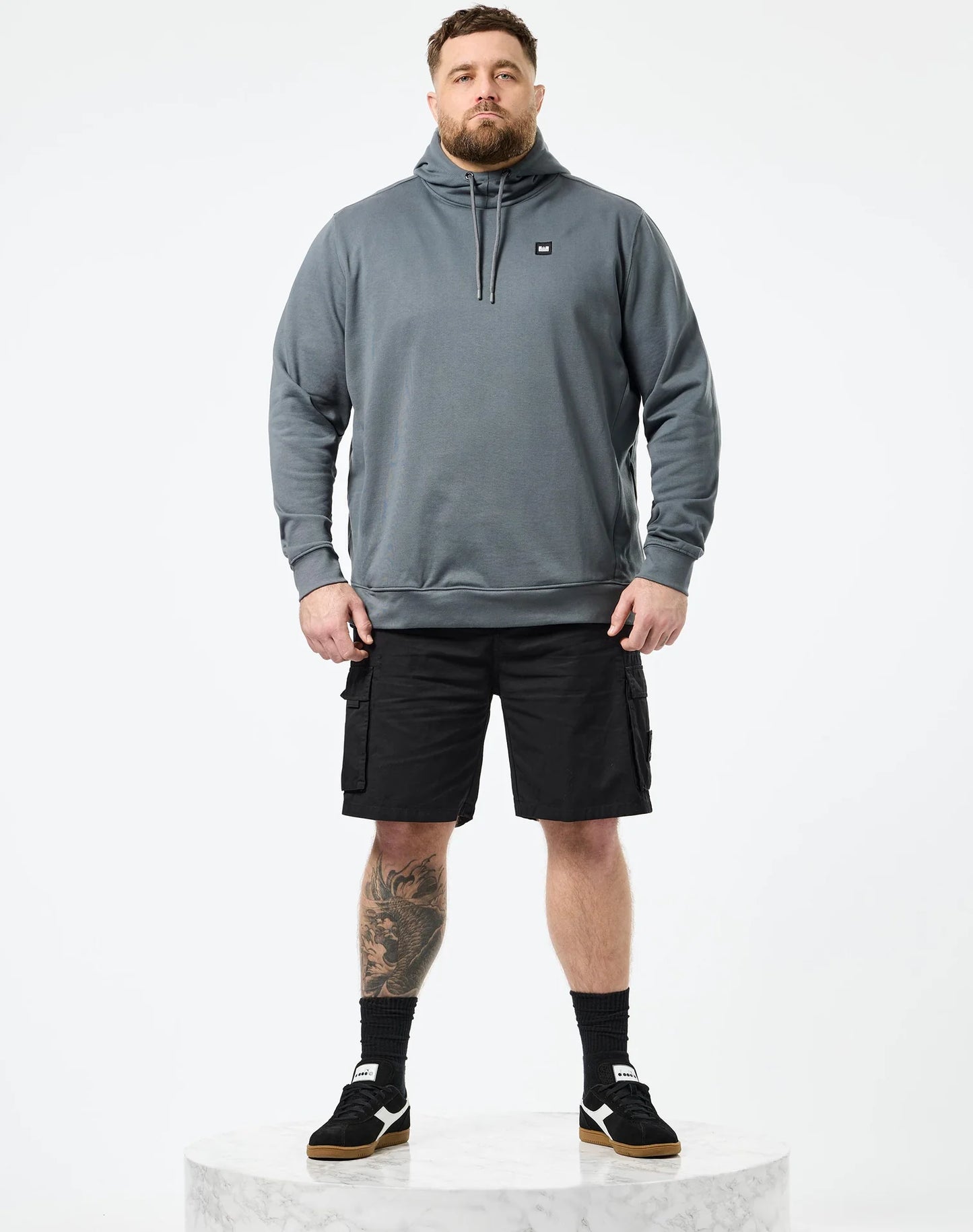 Weekend Offender Plus Size Ribbe Hoodie Zinc