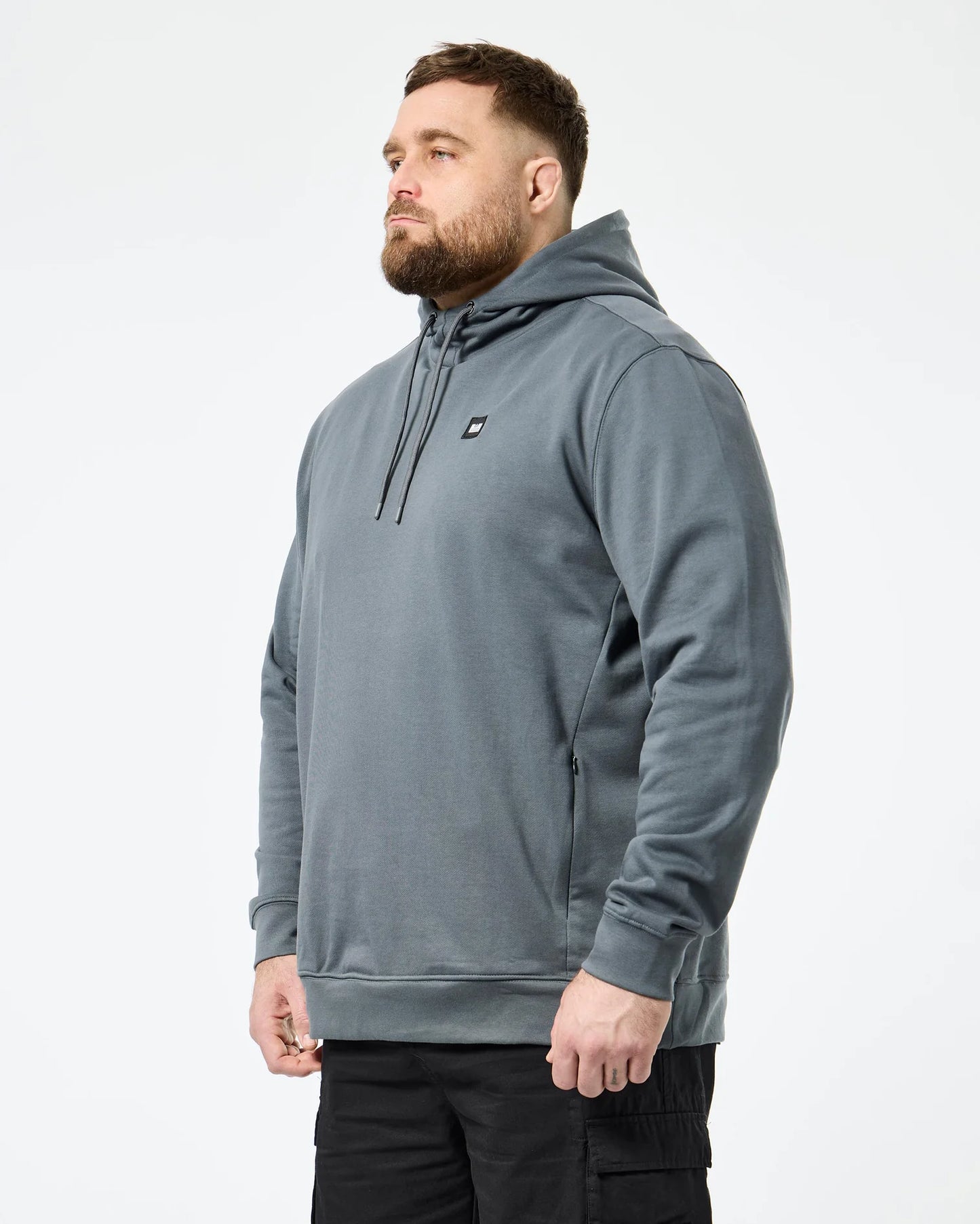 Weekend Offender Plus Size Ribbe Hoodie Zinc