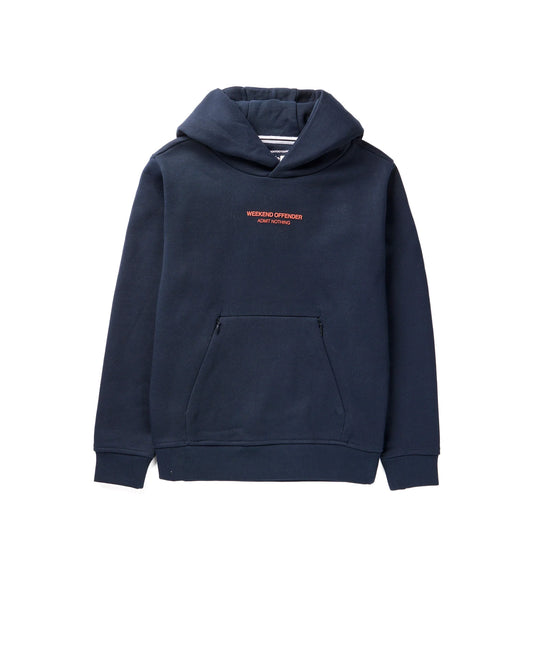 Weekend Offender Junior Cobain Hoodie Navy/Sunset Orange