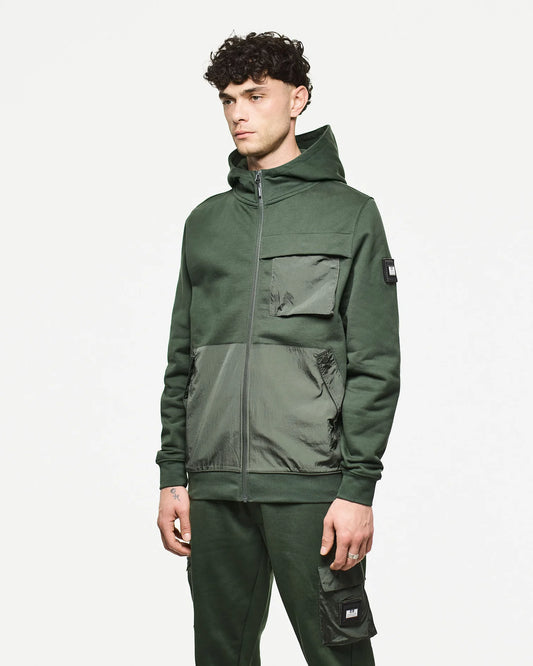 Weekend Offender Daponte Hoodie Black Forest Green